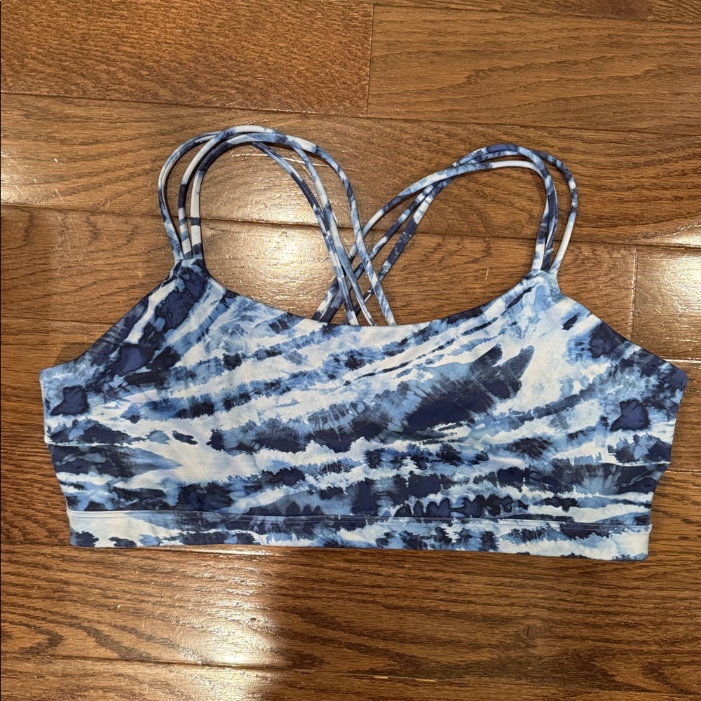 Gapfit eclipse strappy cross back sports bra - blue XL